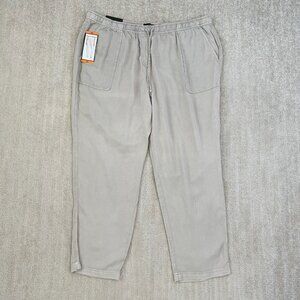 NWT Hilary Radley Tencel Pull On Drawstring Grey Pants XXL